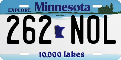 MN license plate 262NOL