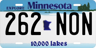MN license plate 262NON