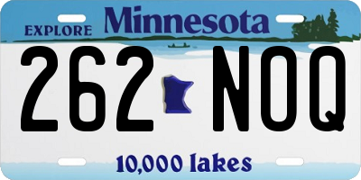 MN license plate 262NOQ