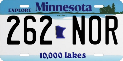 MN license plate 262NOR