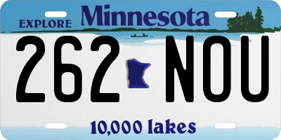 MN license plate 262NOU