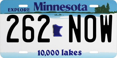 MN license plate 262NOW