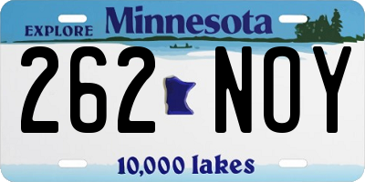 MN license plate 262NOY