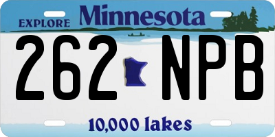MN license plate 262NPB