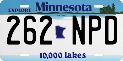 MN license plate 262NPD