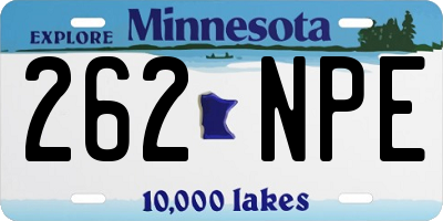 MN license plate 262NPE