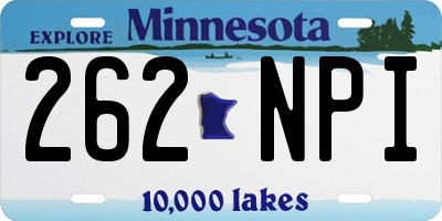 MN license plate 262NPI