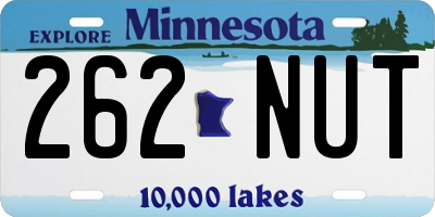 MN license plate 262NUT