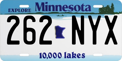 MN license plate 262NYX