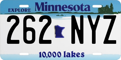 MN license plate 262NYZ