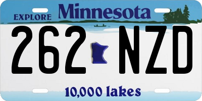 MN license plate 262NZD