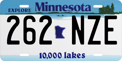 MN license plate 262NZE