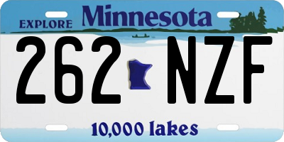 MN license plate 262NZF
