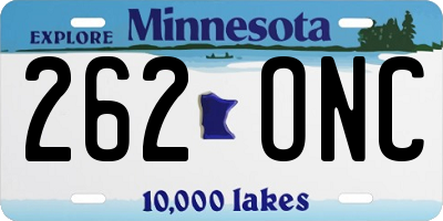 MN license plate 262ONC