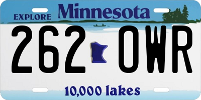 MN license plate 262OWR