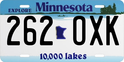 MN license plate 262OXK