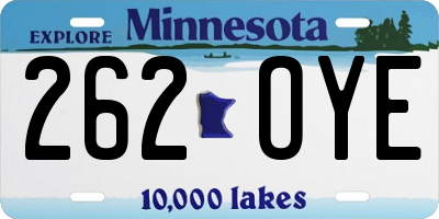 MN license plate 262OYE