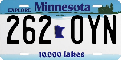 MN license plate 262OYN