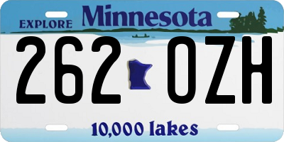 MN license plate 262OZH