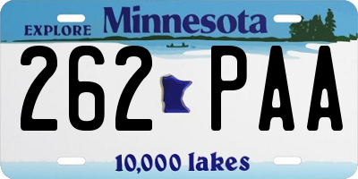 MN license plate 262PAA