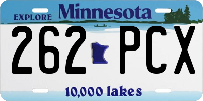MN license plate 262PCX
