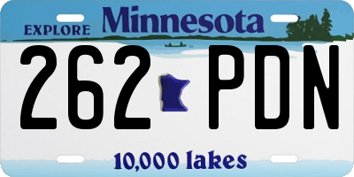 MN license plate 262PDN