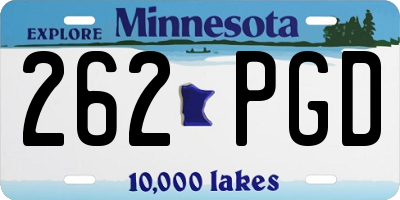MN license plate 262PGD