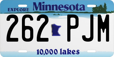 MN license plate 262PJM