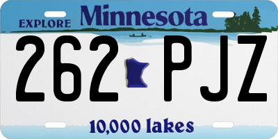 MN license plate 262PJZ