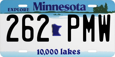 MN license plate 262PMW