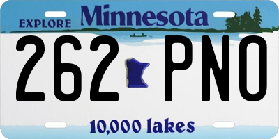 MN license plate 262PNO