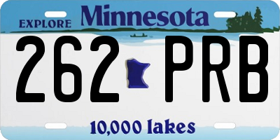 MN license plate 262PRB