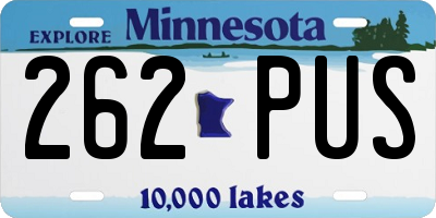 MN license plate 262PUS