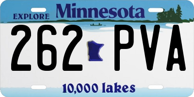 MN license plate 262PVA