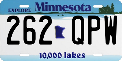 MN license plate 262QPW