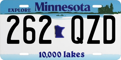 MN license plate 262QZD