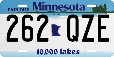 MN license plate 262QZE