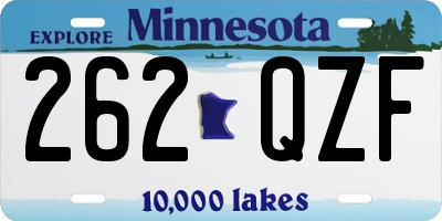 MN license plate 262QZF