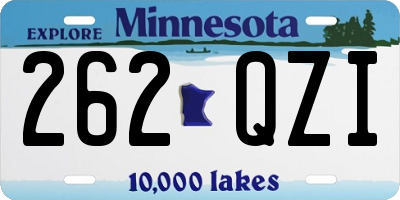 MN license plate 262QZI