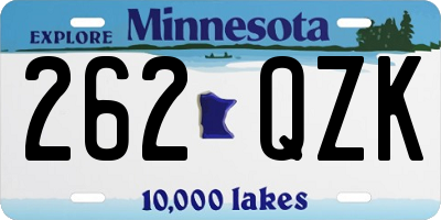 MN license plate 262QZK