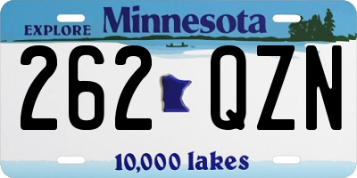 MN license plate 262QZN