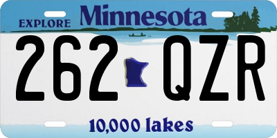 MN license plate 262QZR