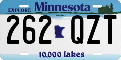 MN license plate 262QZT