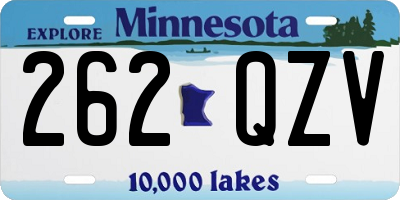 MN license plate 262QZV