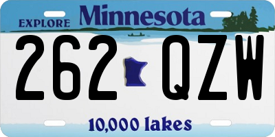 MN license plate 262QZW