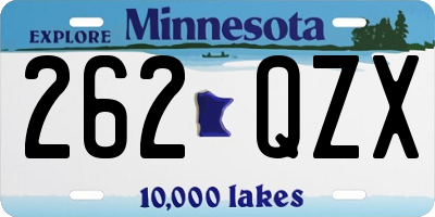 MN license plate 262QZX
