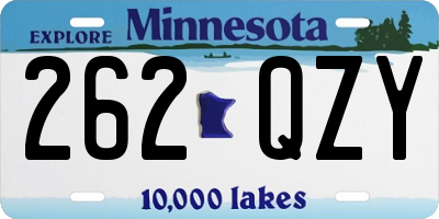 MN license plate 262QZY
