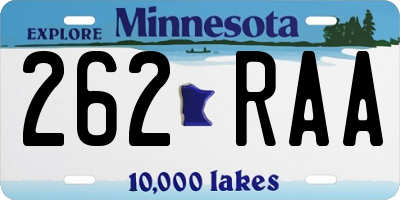 MN license plate 262RAA