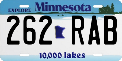 MN license plate 262RAB