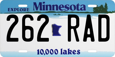 MN license plate 262RAD